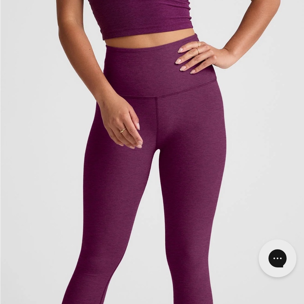 Spacedye Caught In The Midi High Waisted Legging - Magenta Heather